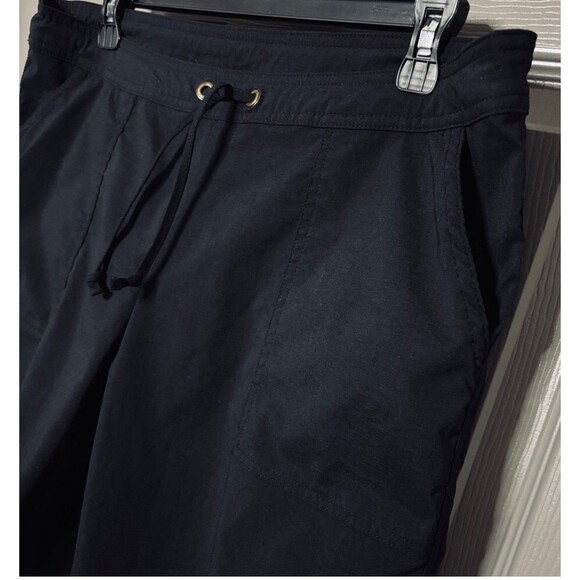 Prana Breathe Activewear Capris Pants Drawstrings Black Made in USA Women's M - Picture 5 of 6